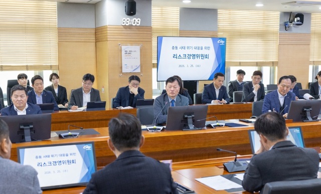 한국서부발전은 25일 ‘중동사태 장기화 대비 리스크경영위원회’를 열고 2차 정밀 점검을 시행했다. / 서부발전