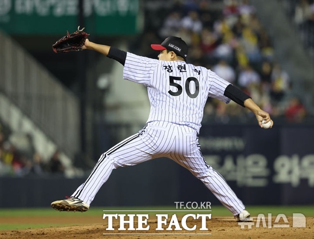 LG 트윈스 장현식은 유영찬이 부상으로 빈 마무리 역할을 잘 완수했다. /뉴시스