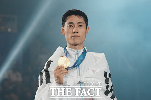 테크볼 금메달리스트인 한국의 이준석. /나고야=AP.뉴시스