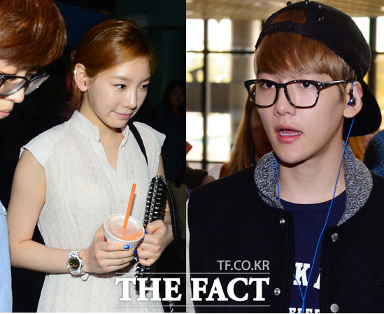 소녀시대 태연(왼쪽)과 엑소 백현이 열에 중인 가운데 백현의 과거 '35살 연애' 인터뷰 내용에 팬들이 실망했다. /이새롬 남윤호 기자