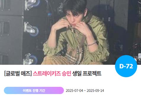 아이돌 팬덤의 놀이터 팬앤스타에서 4일 스트레이키즈 멤버 승민의 생일 프로젝트를 진행하고 있다. /팬앤스타