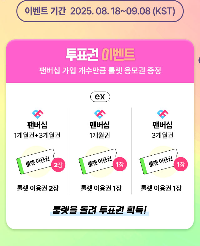 2025 TMA 팬버십 룰렛 투표권 이벤트